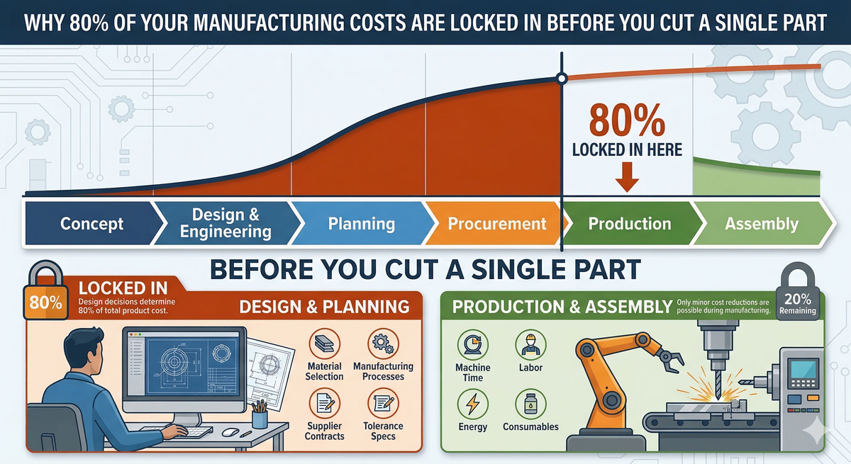 Why 80% of Your Manufacturing Costs Are Locked In Before You Cut a Single Part
